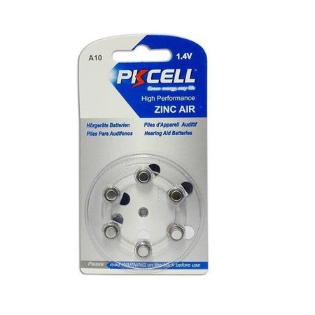 PKCELL PK Cell ZA10-6B Hearing Aid Battery 10; Pack of 6 ZA10-6B